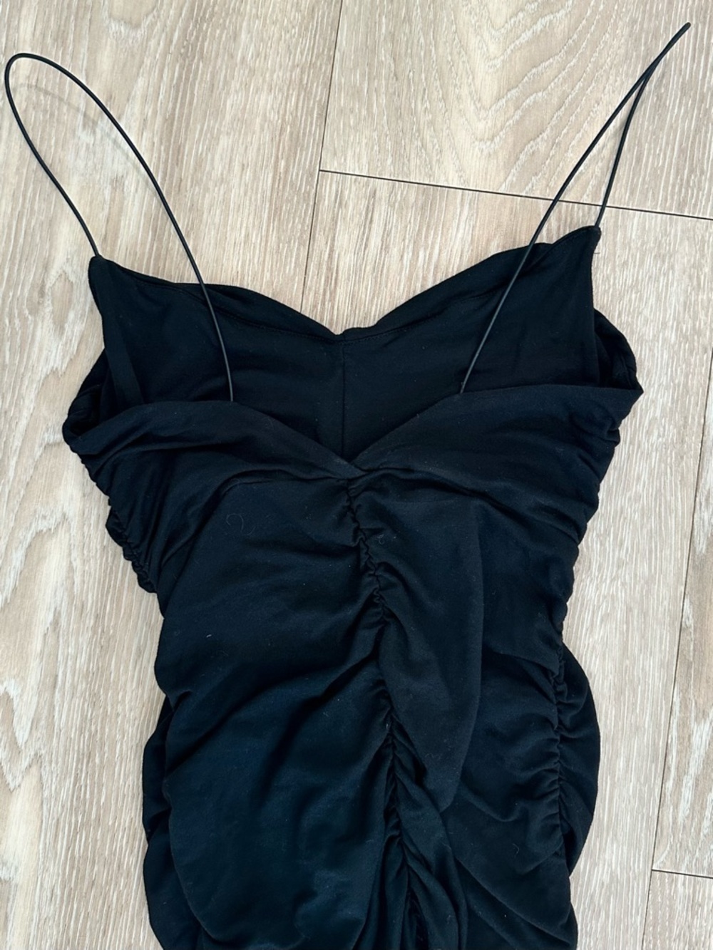 Black Ruched Body-con Dress - Picture 4 of 6
